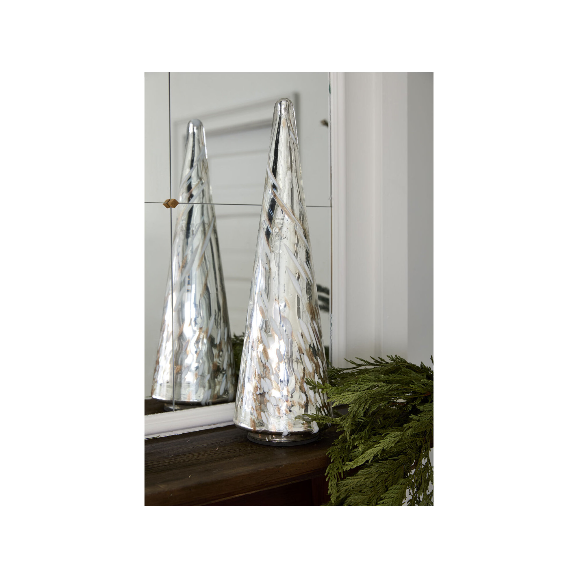 Shiny Tree 5.5"x 18", 18" H x 5.5" W x 5.5" D, Silver