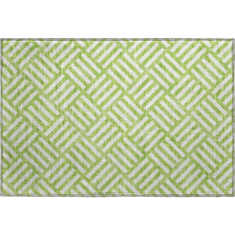 Tapis lime Cerrito lavable à la machine de qualité supérieure, Rectangle 1 pi 8 po x 2 pi 6 po