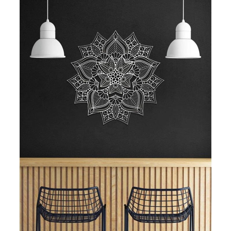 Metal Mandala Abstract Wall Hanging Décor, Creative Floral Metal Wall Art Home Decoration, 22" H x 22" W x 0.5" D