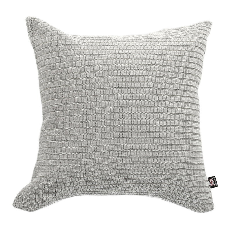 Alpine Striped Square Cushion, Medium, Silver