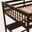 Lit mezzanine double avec tablettes de rangement et bureau sous le lit-890851821