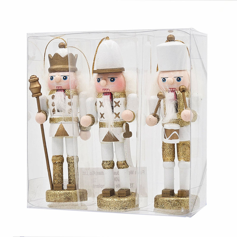 Ensemble de 3 décorations de casse-noisette charmantes de 4,9 pouces pour décorations festives et présentation de table
