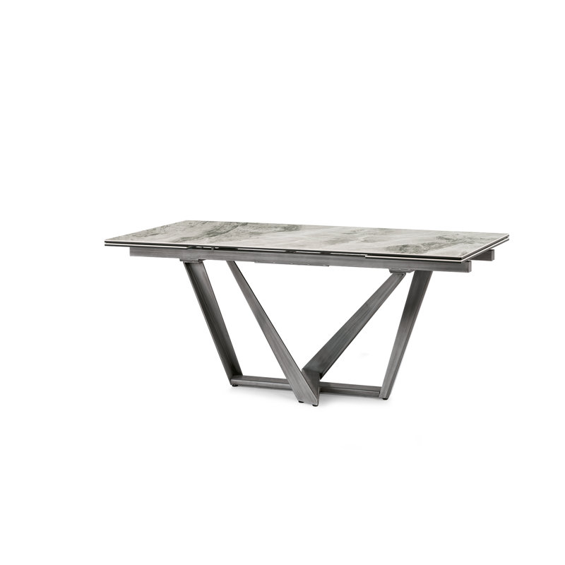 Bianca Metal Base Dining Table, Graphite, Ceramic Stone