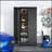 Metal Storage Cabinet with Wheels, Lock and 4 Adjustable Shelves