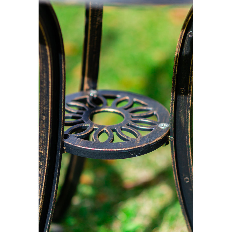 Riemer 2 - Person Patio Dining Set with Round Table, Bronze
