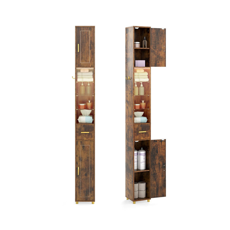 Freestanding Linen Cabinet, Walnut