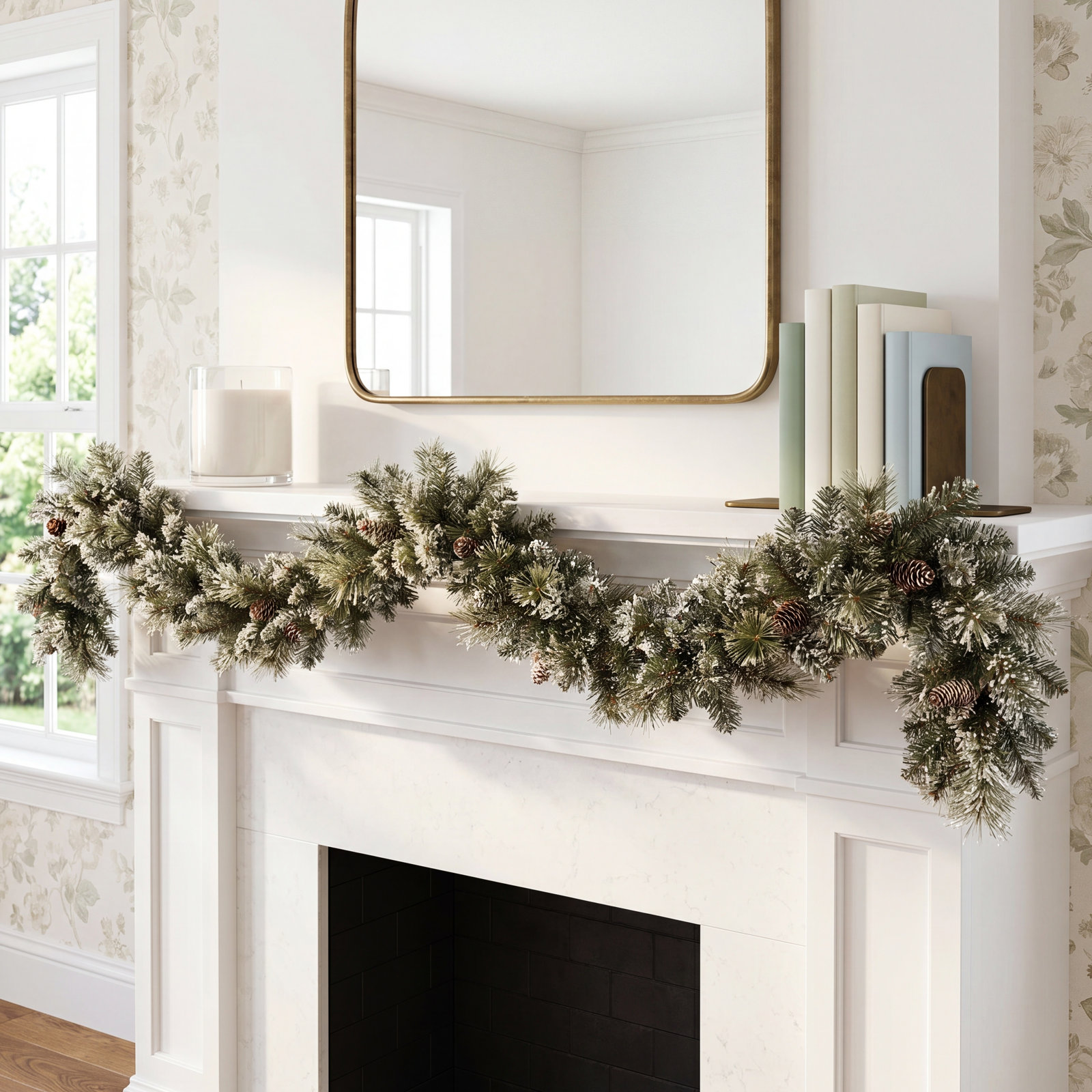72" Frosted Christmas Garland