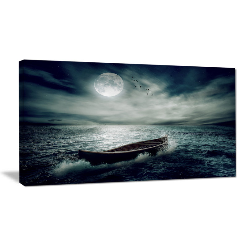 «Boat Drifting Away After Storm», impression, H 16 po x l 32 po x P 1 po, Toile tendue