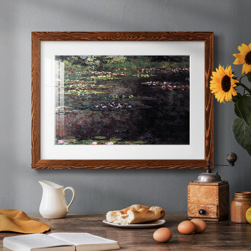 «Water Lilies, Water Landscape # 5» par Monet, reproduction d'art sur papier, Gris, H 28 po x l 42 po x P 1,5 po