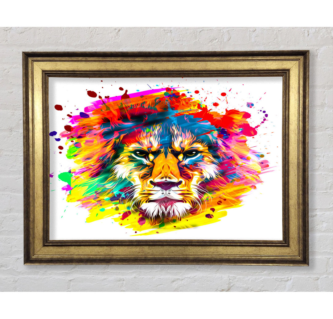 The Lion Splatter - Einzelner Bilderrahmen Kunstdrucke