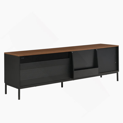 TV Stand For Tvs Up To 75 Inches, Entertainment Center With Sliding Doors, Adjustable Shelves, Media TV Console Table For Living Room