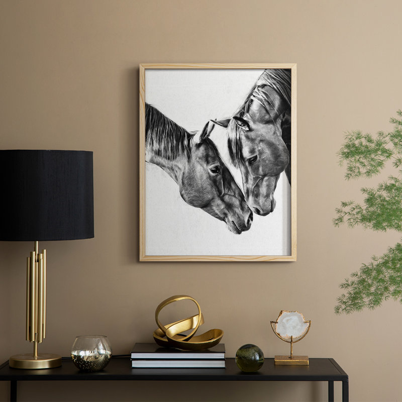 «Equine Portrait VI», reproduction encadrée - bois massif, H 30 po x l 24 po