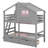 Bunk Bed With 2 Drawers, 1 Storage Box, 1 Shelf, Window And Roof-547494146