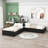 Divyanshi Twin Size L-shaped Platform Bed with Trundle and Drawers-1115803469