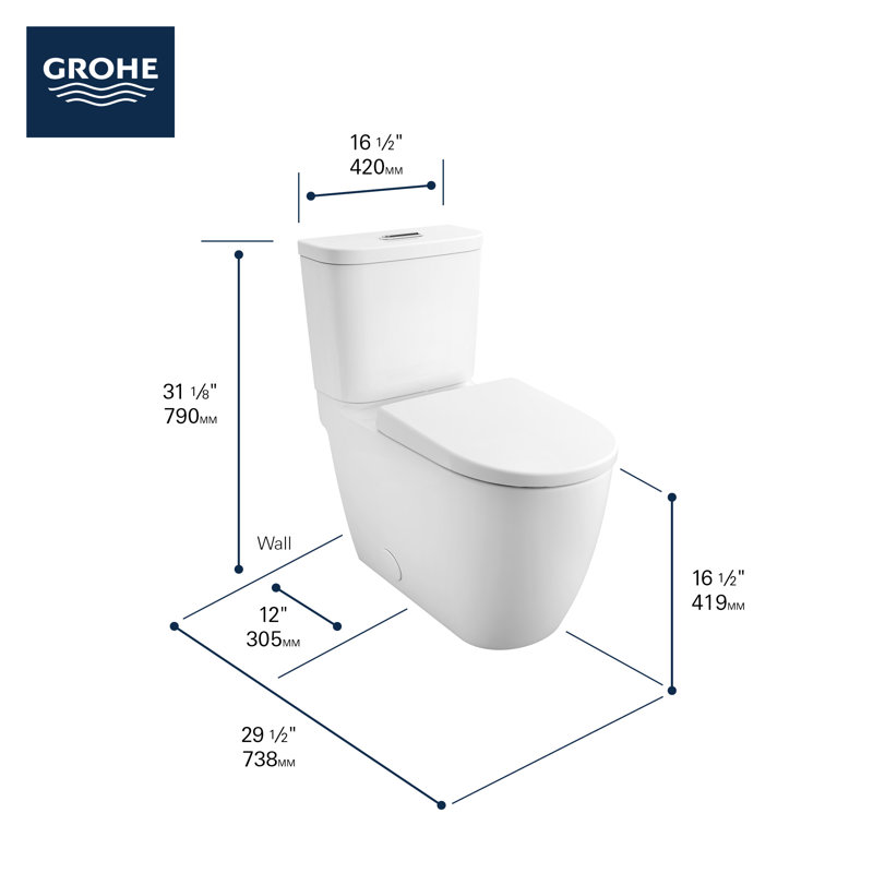Essence 1.28 GPF (Water Efficient) Elongated Two-Piece Toilet (Seat Included)