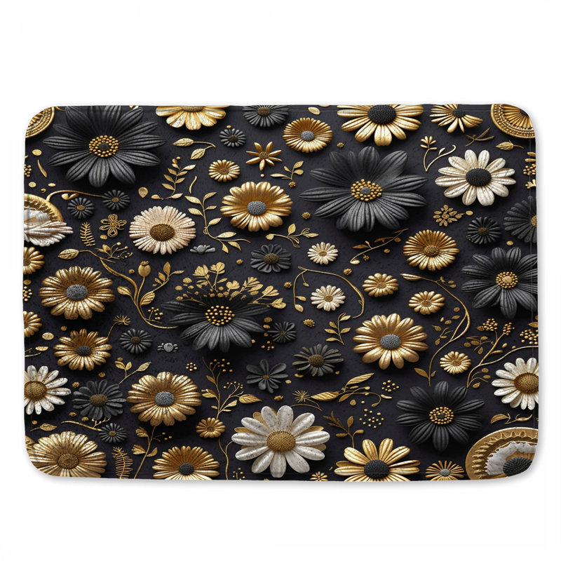 Tapis de bain floral, 24 po L x 17 po L