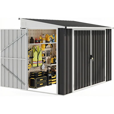 6.3 ft. W x 3.7 ft. D Metal Lean-to Storage Shed