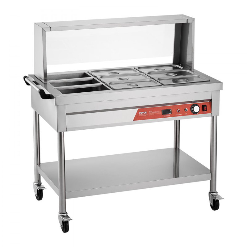 Table chauffante commerciale 9 x 1/3 casseroles