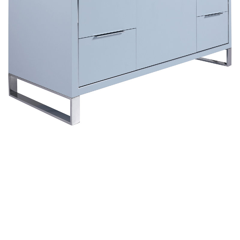 48" Single Bathroom Vanity Set, Matte Black, Chrome