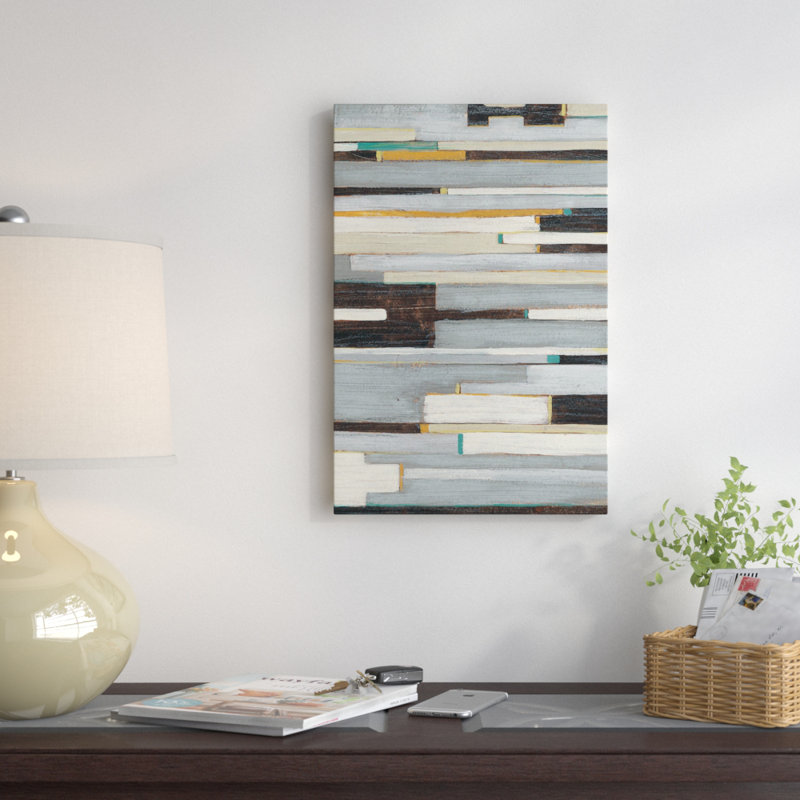 «Textile Ratio II», reproduction d'art sur toile tendue, H 26 po x l 18 po x P 1,5 po, Toile avec cadre noir, Pas de tapis