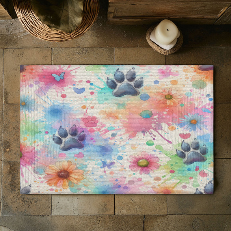Tapis tressé Pet Paw, Rectangulaire 3 pi x 5 pi