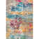 Tapis abstrait tissé à la machine Hiroko - ivoire / bleu / rose / jaune