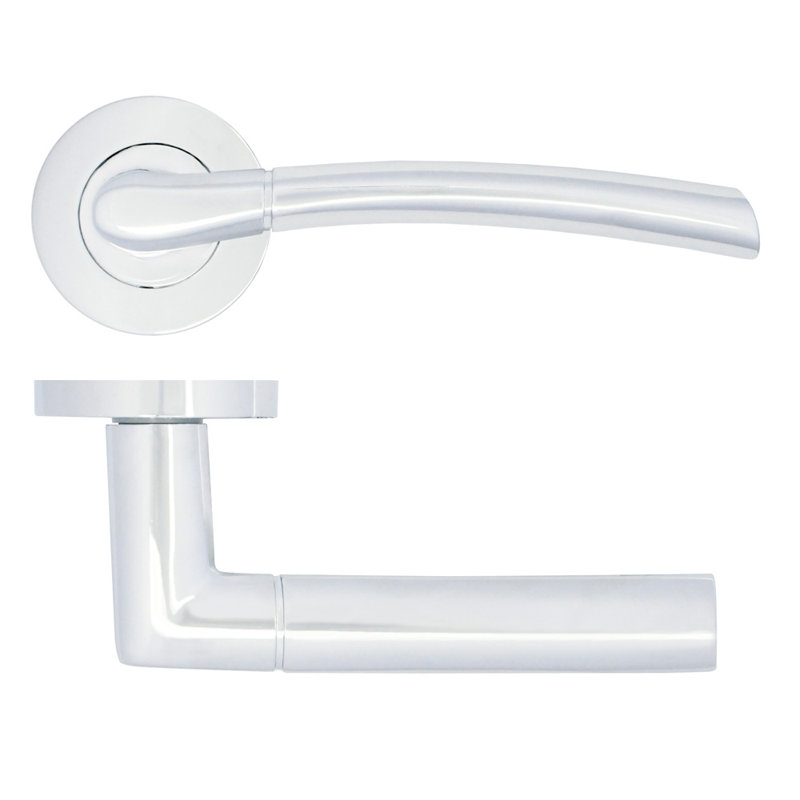 Single Dummy Door Handle, Polished Chrome