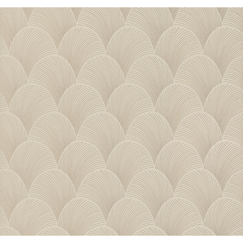 Papier peint métallique festonné, Beige
