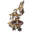 Lampe à huile en forme de paon en laiton 15 po avec clochettes suspendues 15 po - Support traditionnel indien Diya à 22 mèches - Artisan Global Home Décor-2024912291