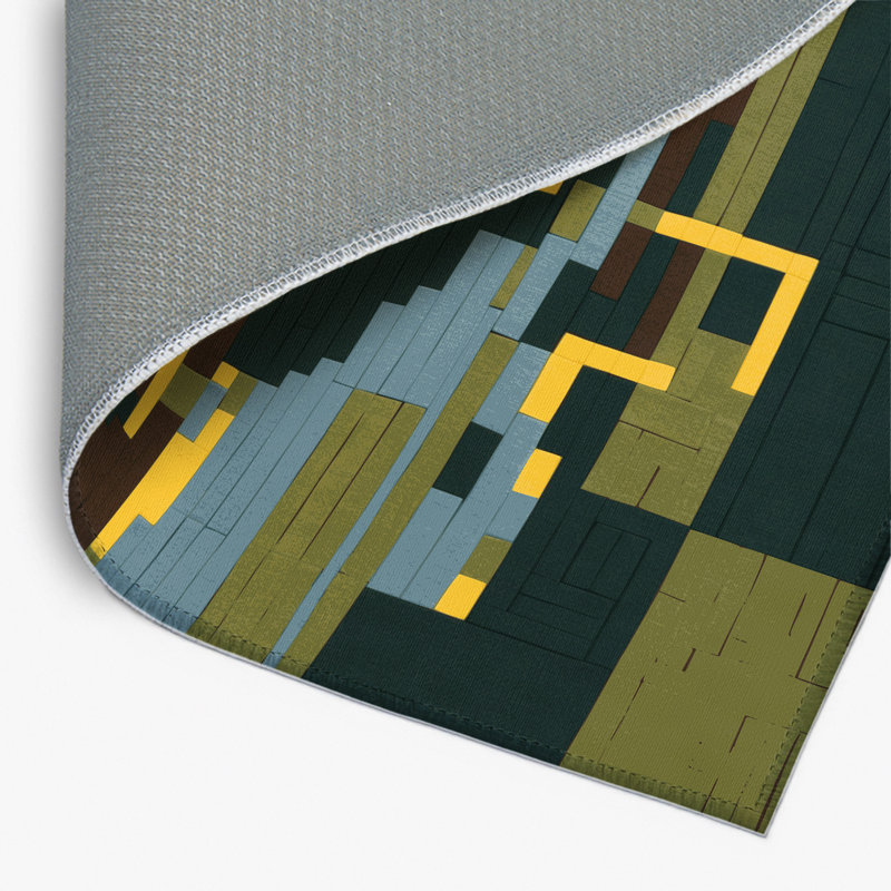 Tapis intérieur et extérieur à carrés ombrés, Rectangle 1 pi 6 po x 2 pi 6 po