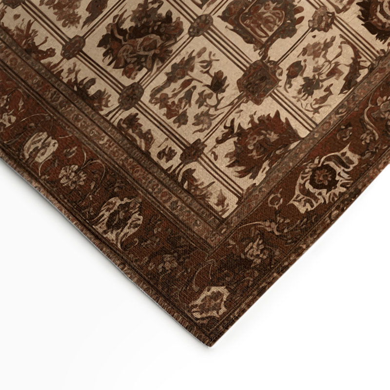 Tapis d'intérieur et d'extérieur brun Persian