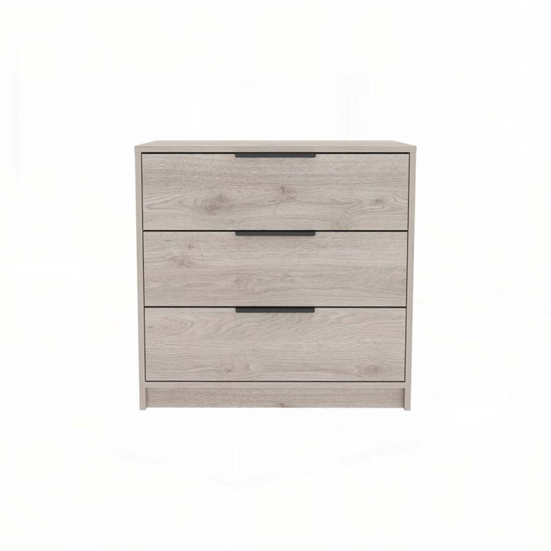 Commode rectangulaire 3 tiroirs Cannon - gris clair