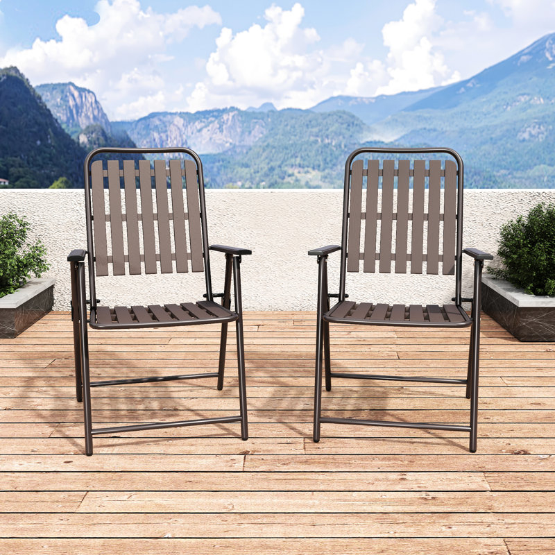 Ensemble table et chaises pliantes (2 pièces), supportant jusqu'à 159 kg, assises respirantes, idéal pour les petits espaces extérieurs. Table en verre, protection optimale, montage rapide. Parfait pour balcon ou jardin.