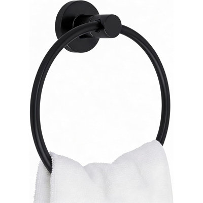 Towel Ring, Wall Mounted Towel Ring, DIY Installation, Matte Black Finish