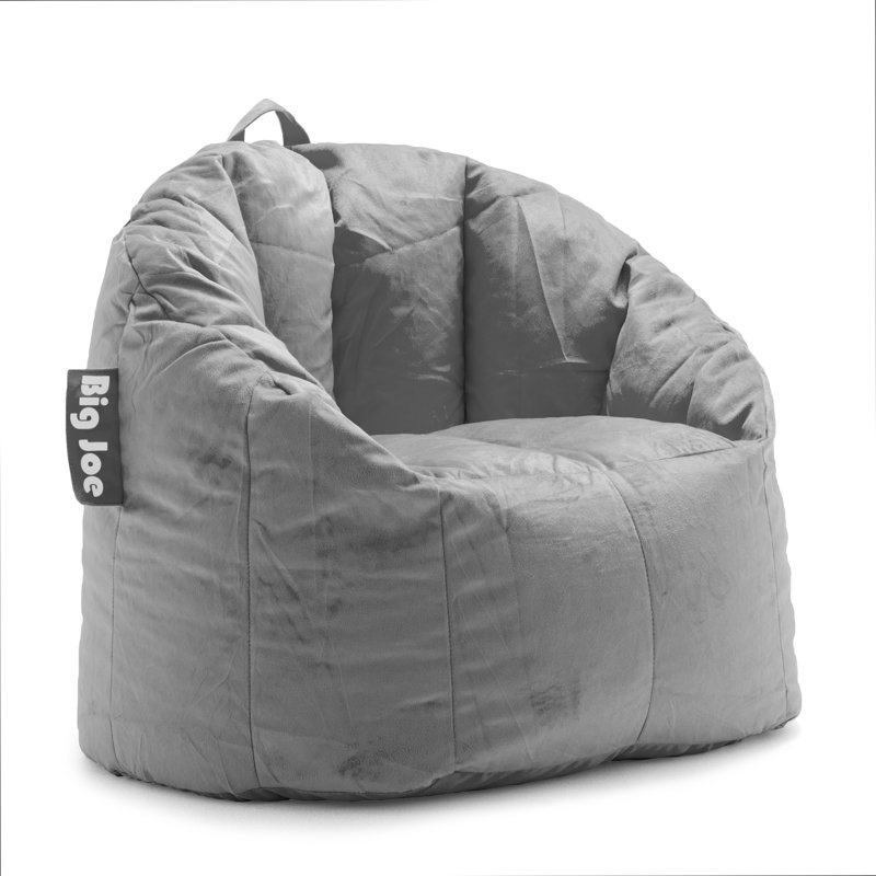 Standard Bean Bag Chair, Gray 100% Polyester, Milano