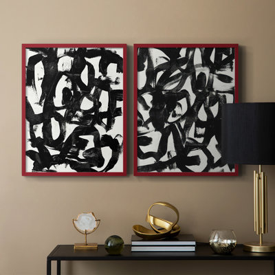 «Graffiti Tangle I», reproduction encadrée de qualité supérieure - prête à être accrochée - aucun clou requis - aucun clou requis