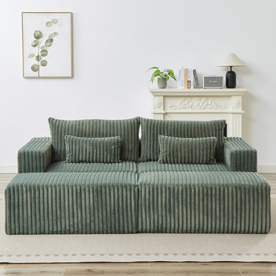 Confortable surdimensionné - 87 po, velours côtelé, amovible, aucun assemblage requis, moelleux de 87 po, pour un confort intérieur