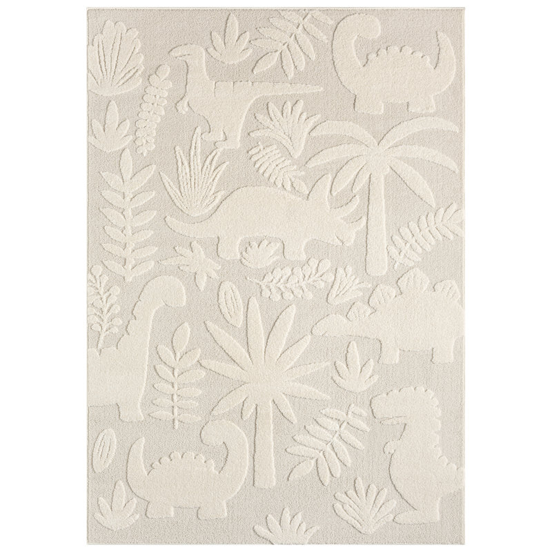 TOWN & COUNTRY PLAY Dinosaur Jungle Party Kids Area Rug, Rectangle 5'3" x 7'3"