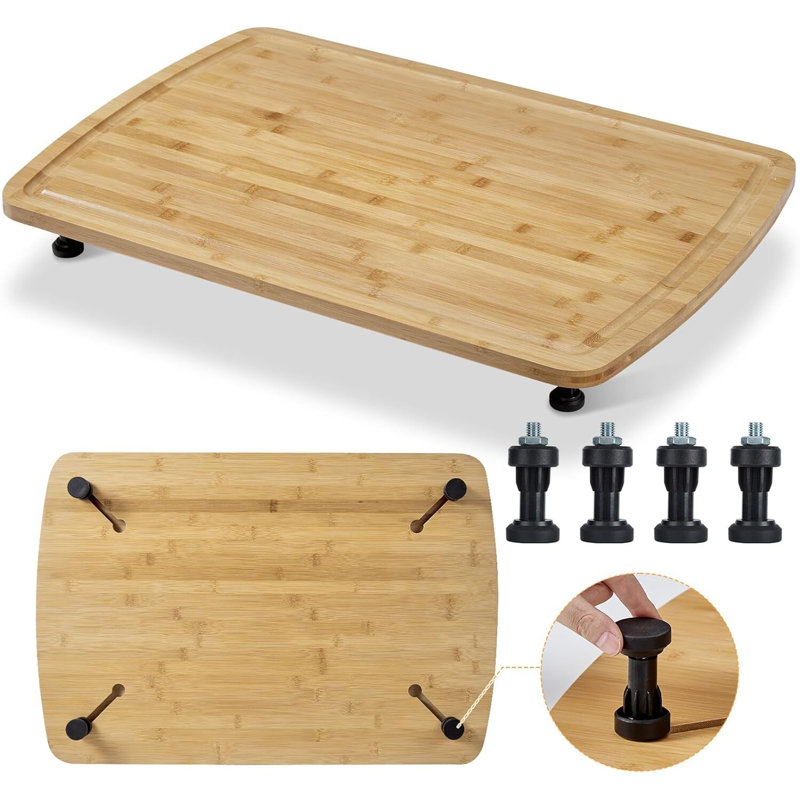 Planche à découper en bambou avec pieds et rainures