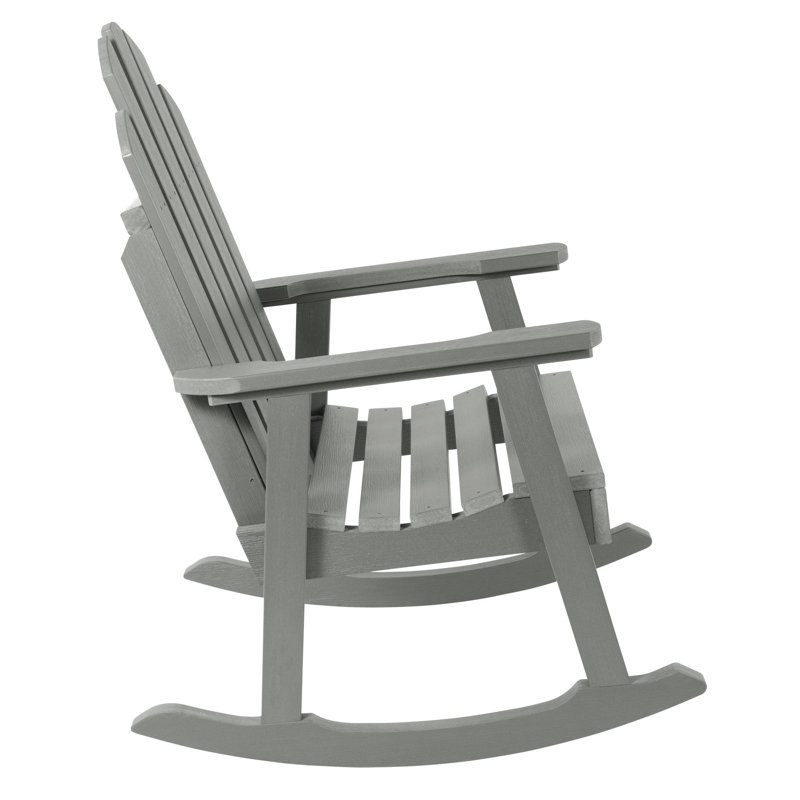 Chaise berçante d'extérieur en plastique Rialto, Teck côtier