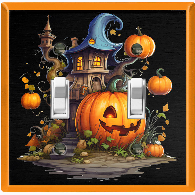 Plaque murale standard à 2 interrupteurs à bascule Halloween