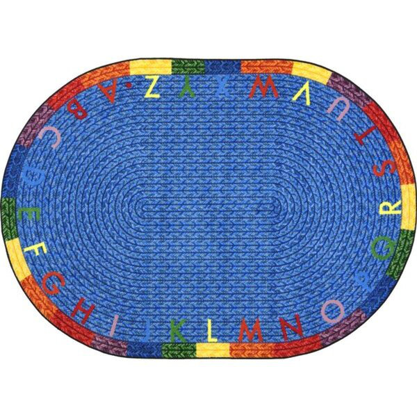 Tapis éducatif pastel par Joy Carpets, Ovale 5 pi 4 po x 7 pi 8 po