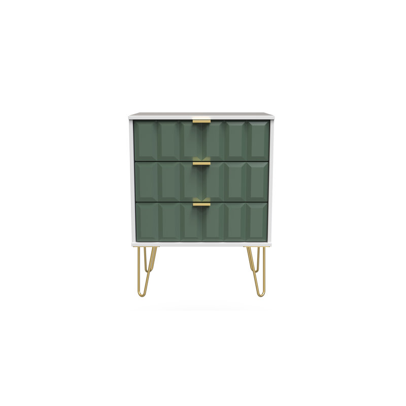 Allem 3 Drawer Chest (Ready Assembled), Labrador Green/White