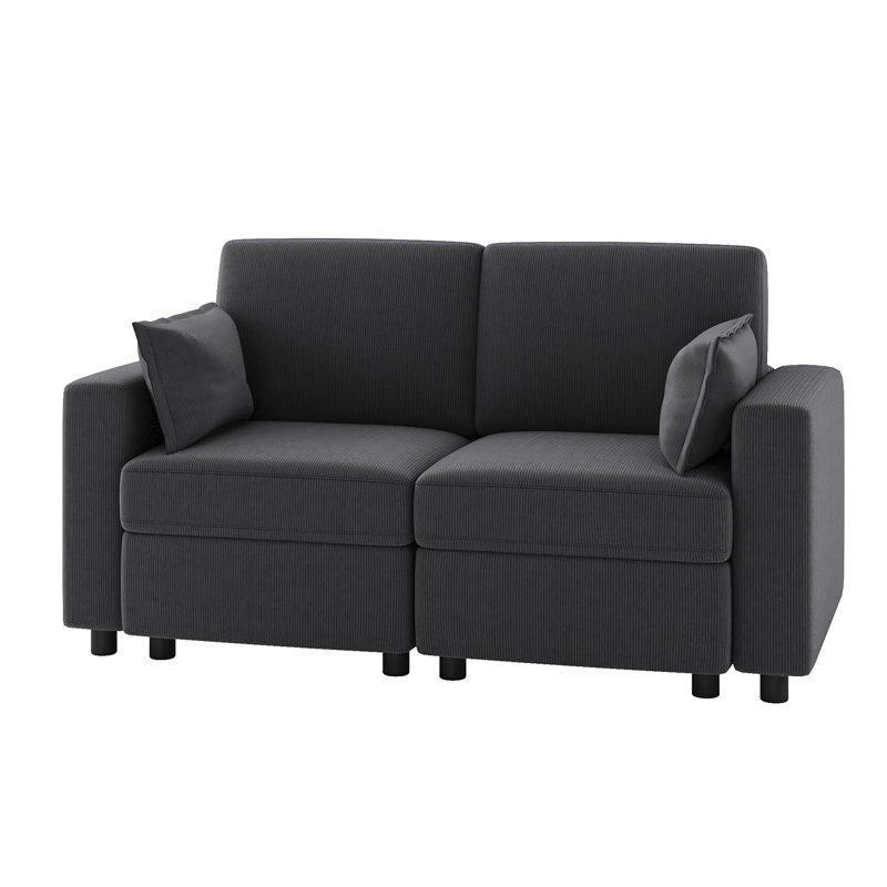 Canapé modulaire 3 pièces Vickey, Gris anthracite
