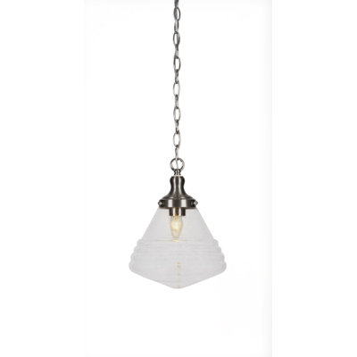 Luminaire suspendu à chaîne Juno avec verre 10 po