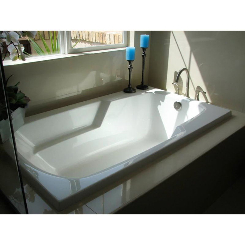 Solo 66'' L Soaking Bathtub, White, Matte Black