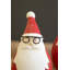 ENSEMBLE DE DEUX SANTAS EN CIMENT AVEC LUNETTES