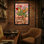Plantes et fleurs, tulipes, livres, pile d'art mural