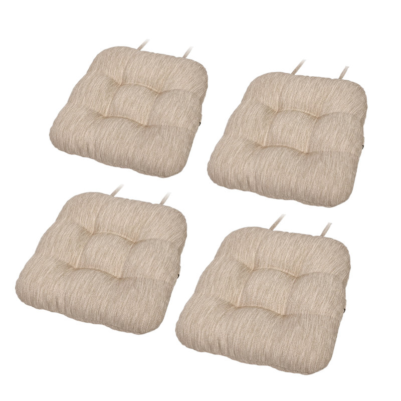 Coussin de chaise 4 pièces Farinas Hokku Designs, Beige