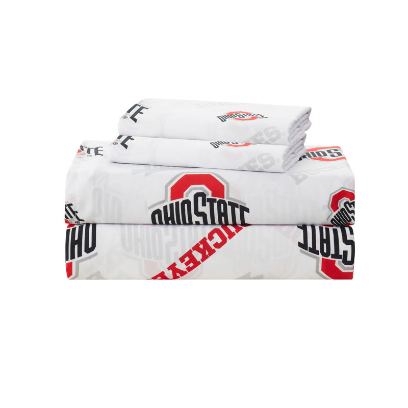 NCAA Bed Sheet Sets By Sweet Home Collection, Ohio State Buckeyes - Twin XL, Twin XL Sheet Set with 1 Pillowcase